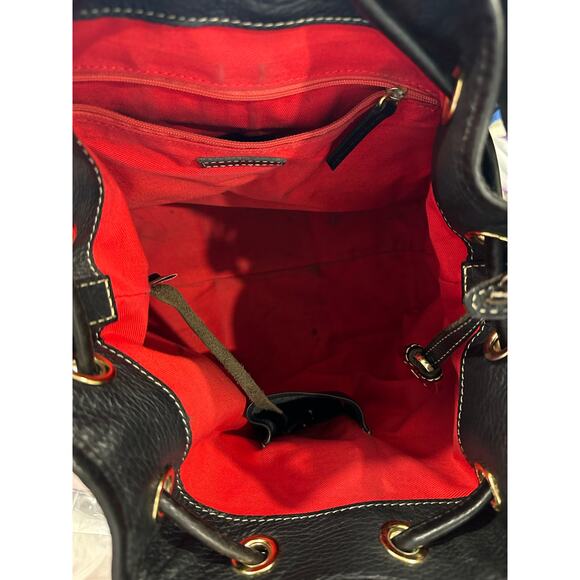 Dooney & Bourke vintage pebbled leather classic black bucket style bag - Picture 3 of 15